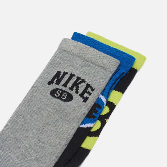 Комплект носков Nike SB 3-Pack Everyday Lightweight Max Crew Multi-Color/Blue/Yellow/Grey