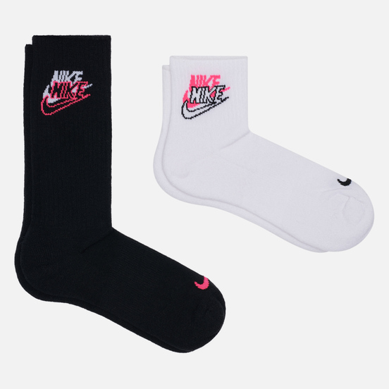 Комплект носков Nike 2-Pack Heritage New Vintage Wate Black/White/Multi-Color