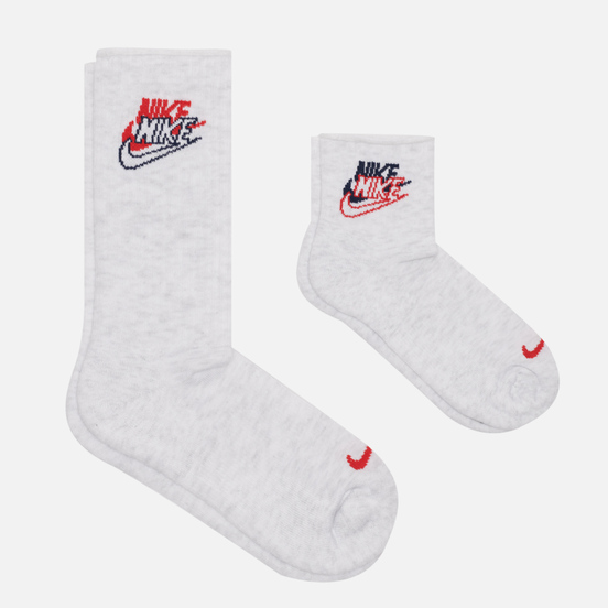 Комплект носков Nike 2-Pack Heritage New Vintage Wate Multi-Color/White/White