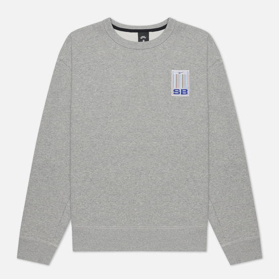 Мужская толстовка Nike SB Stripes Crew Neck Dark Grey Heather/White