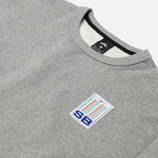 Мужская толстовка Nike SB Stripes Crew Neck Dark Grey Heather/White