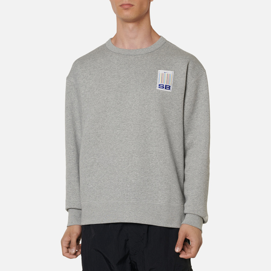 Мужская толстовка Nike SB Stripes Crew Neck Dark Grey Heather/White