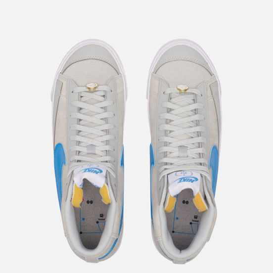 Мужские кроссовки Nike Blazer Mid 77 NRG EMB Coney Island Grey Fog/Light Photo Blue/White