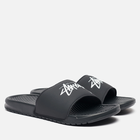 Мужские сланцы Nike x Stussy Benassi Off Noir/White