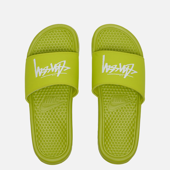 Мужские сланцы Nike x Stussy Benassi Bright Cactus/White