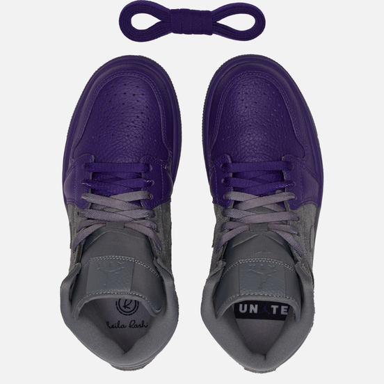 Женские кроссовки Jordan x Sheila Rashid Wmns Air Jordan 1 Mid SE Unite Cool Grey/Cool Grey/Field Purple