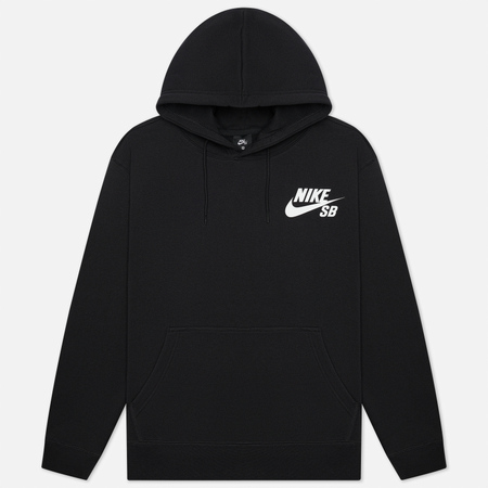 Мужская толстовка Nike SB Icon Essential Logo Hoodie, цвет чёрный, размер XL