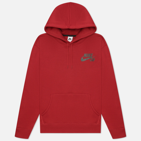 Мужская толстовка Nike SB Icon Essential Logo Hoodie, цвет красный, размер XXL