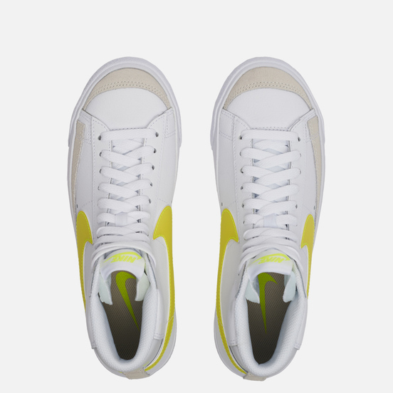 Женские кроссовки Nike Blazer Mid 77 White/Lemon Venom/Pure Platinum/Fossil