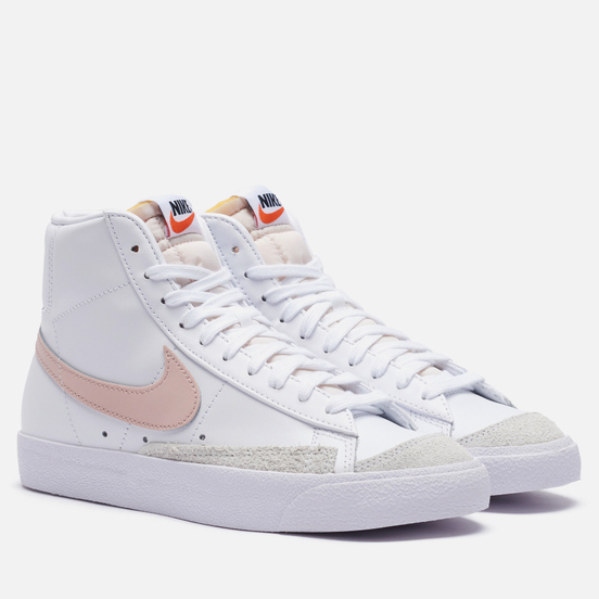 Женские кроссовки Nike Blazer Mid 77 White/Pink Oxford/Black/Summit White