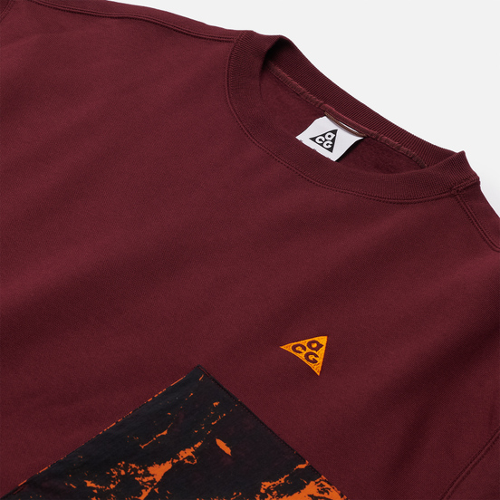 Мужская толстовка Nike ACG NRG All Over Print Crew Night Maroon