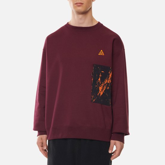Мужская толстовка Nike ACG NRG All Over Print Crew Night Maroon