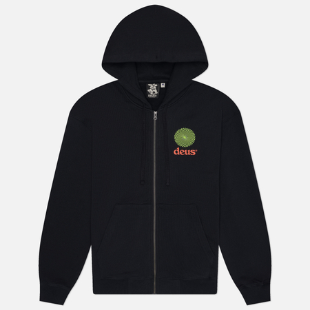 Мужская толстовка Deus Ex Machina Strata Zip Hoodie, цвет чёрный, размер XL