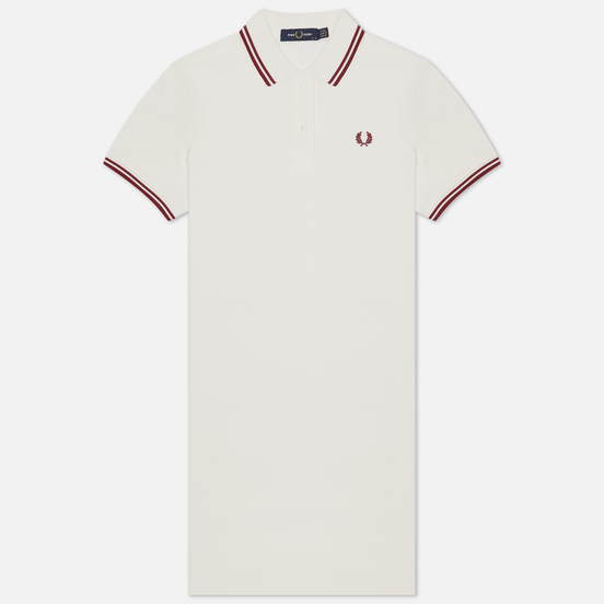 Женское платье Fred Perry Twin Tipped Snow White/Dark Red/Dark Red