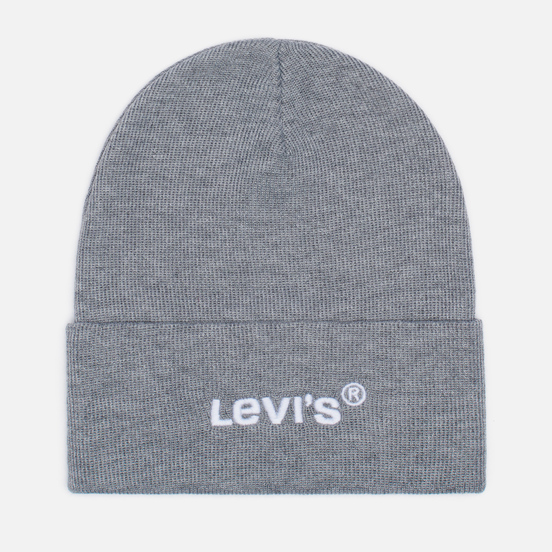 Шапка Levi's Wordmark Beanie Regular Grey