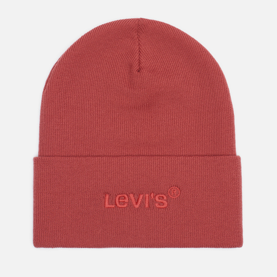 Шапка Levi's Wordmark Beanie Dull Red