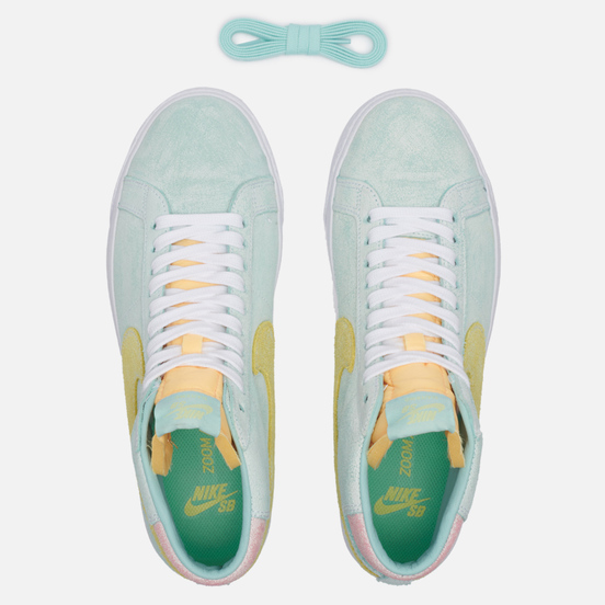 Мужские кроссовки Nike SB Zoom Blazer Mid PRM Light Dew/Light Zitron/Green Glow