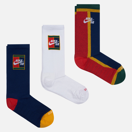 Комплект носков Nike SB 3-Pack Everyday Max Lightweight Crew, цвет комбинированный, размер 38-42 EU
