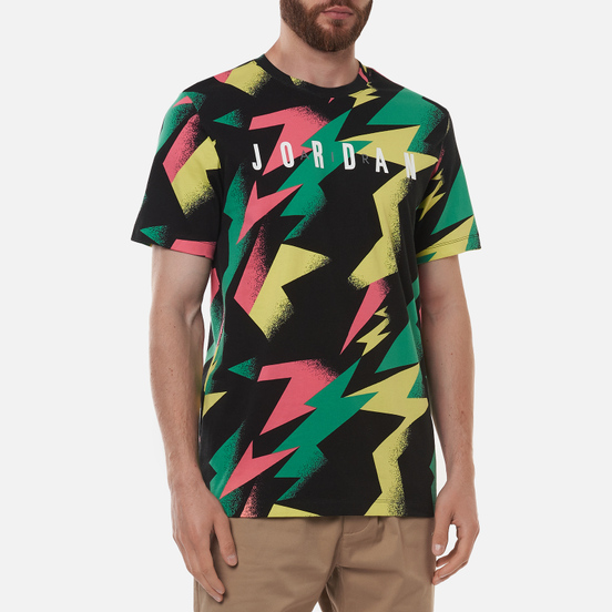 Мужская футболка Jordan Jumpman Air All Over Print Black/Sunset Pulse