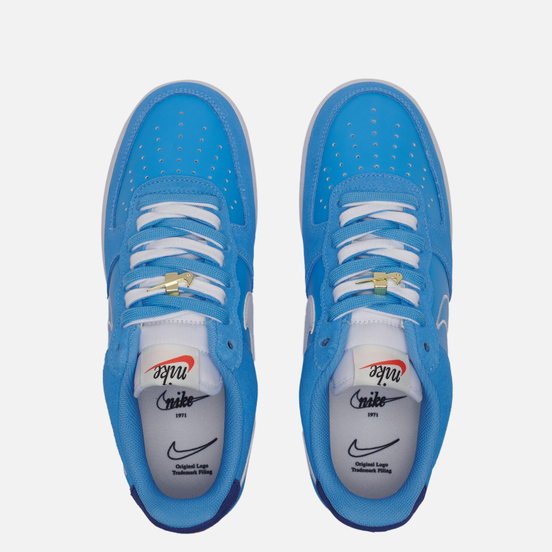 Мужские кроссовки Nike Air Force 1 07 Low First Use University Blue/White/Deep Royal Blue