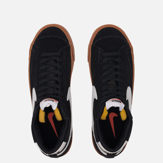 Женские кроссовки Nike Blazer Mid 77 Suede Black/White/Gum Med Brown/Total Orange