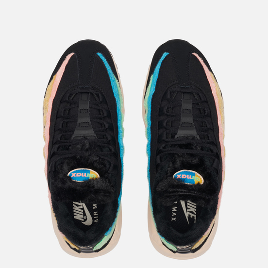 Женские кроссовки Nike Air Max 95 Premium Fuzzy Fur Black/Black/Atomic Pink/Solar Flare