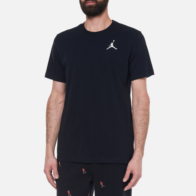 Мужская футболка Jordan, цвет чёрный, размер M DC7485-010 Jumpman Embroidered Crew - фото 3