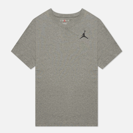 фото Мужская футболка jordan jumpman embroidered crew, цвет серый, размер s