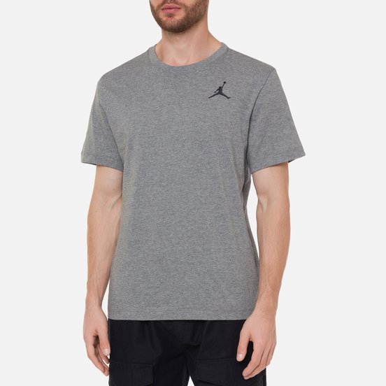 Мужская футболка Jordan Jumpman Embroidered Crew Carbon Heather/Black