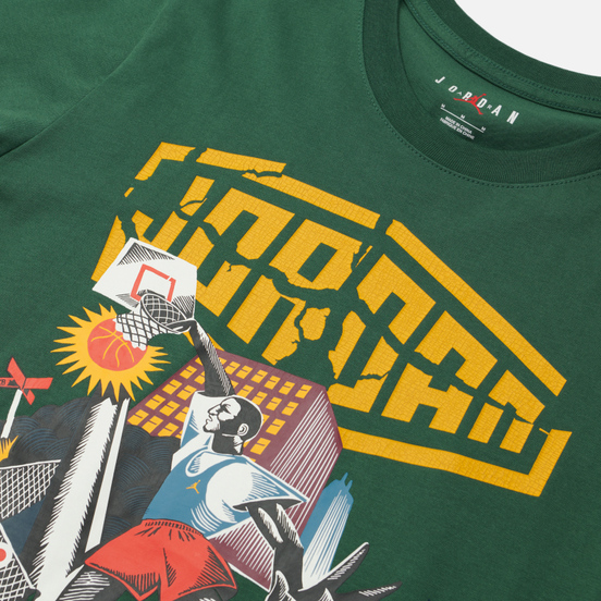 Мужская футболка Jordan Sport DNA GFX Crew Noble Green/Pollen/Bordeaux