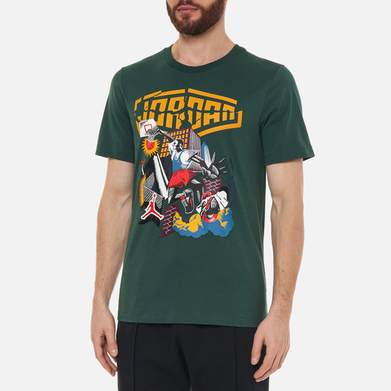 Мужская футболка Jordan Sport DNA GFX Crew Noble Green/Pollen/Bordeaux