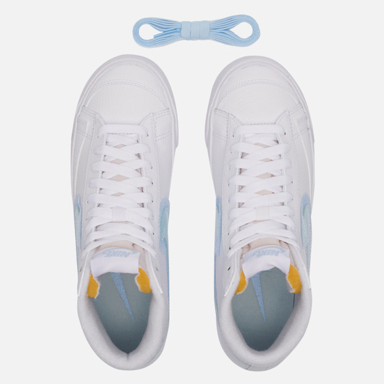 Женские кроссовки Nike Blazer Mid 77 White/Glacier Blue/Metallic Platinum
