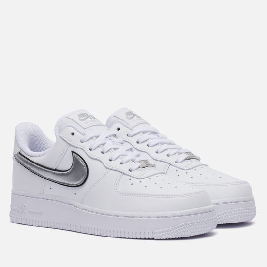 Женские кроссовки Nike Air Force 1 07 Essentials White/Metallic Silver/Black