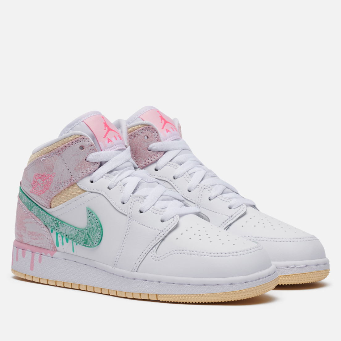 Jordan Подростковые кроссовки Air Jordan 1 Mid SE GS Paint Drip