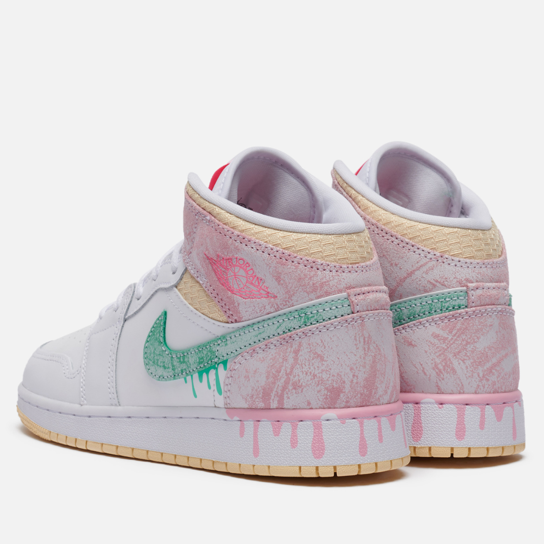 Jordan Подростковые кроссовки Air Jordan 1 Mid SE GS Paint Drip