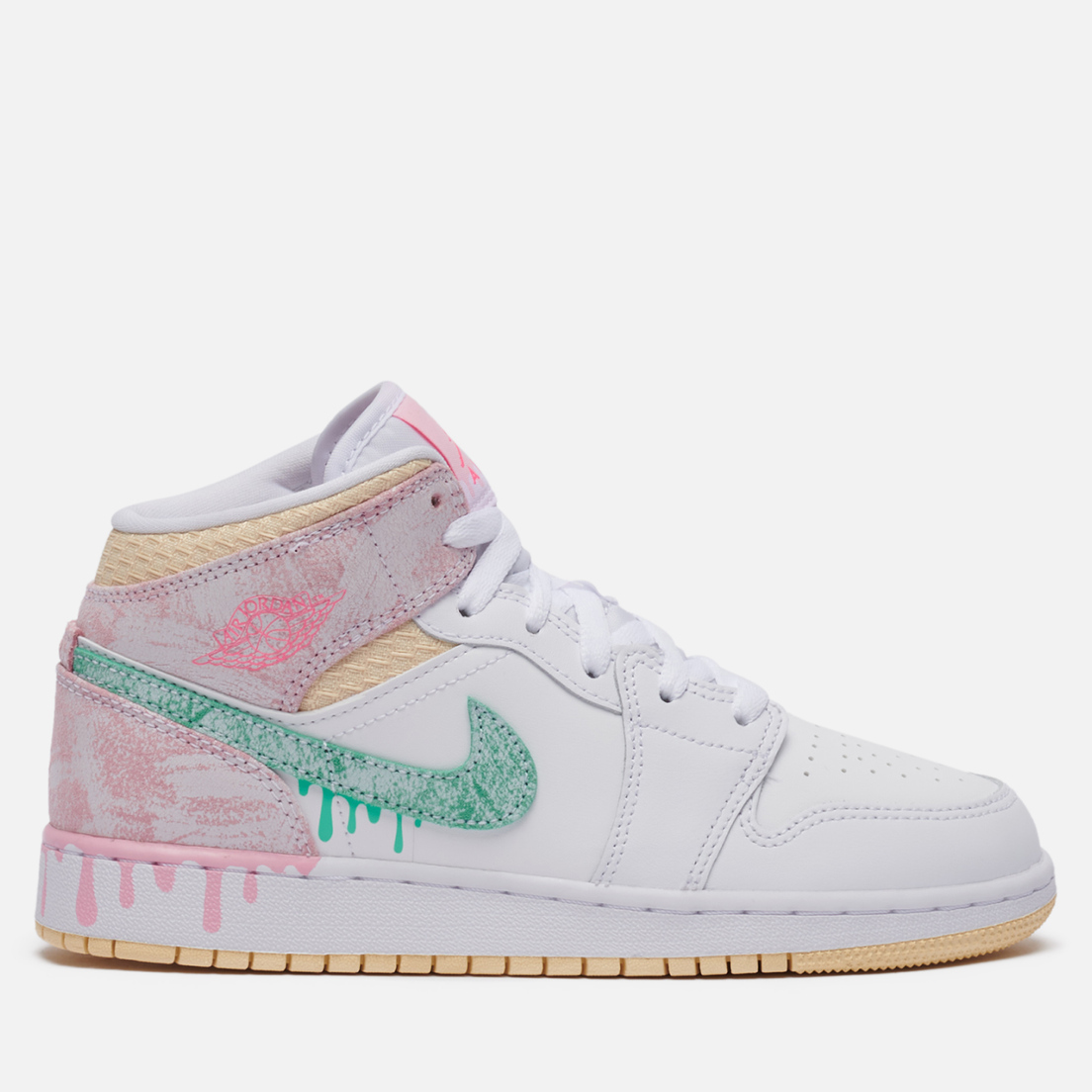 Jordan Подростковые кроссовки Air Jordan 1 Mid SE GS Paint Drip