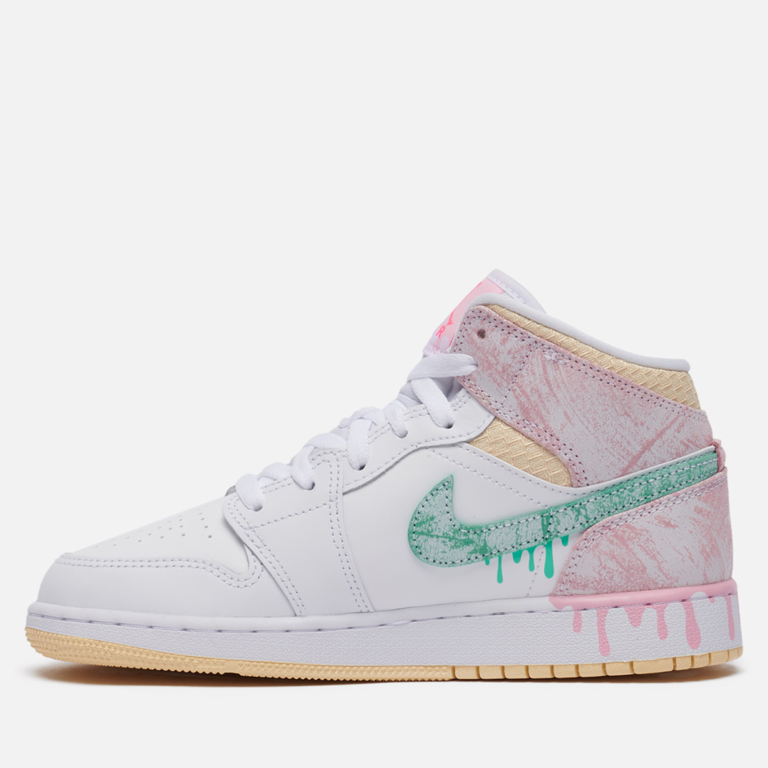 Jordan Подростковые кроссовки Air Jordan 1 Mid SE GS Paint Drip