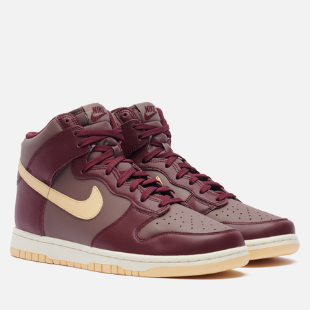 Кроссовки Nike Wmns Dunk High, цвет бордовый, размер 37.5 EU