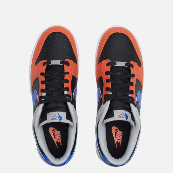 Мужские кроссовки Nike x NBA Dunk Low Retro Embroidered Black/Racer Blue/Grey Fog/Orange