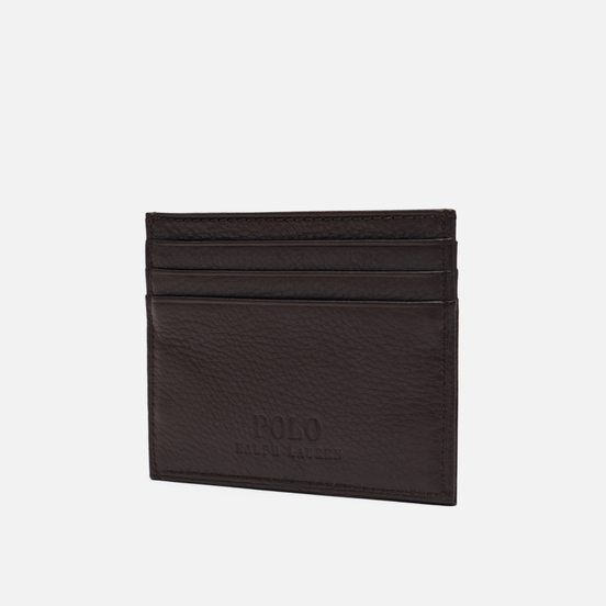 Держатель для карточек Polo Ralph Lauren Debossed Logo Multi Card Case Smooth Leather Brown