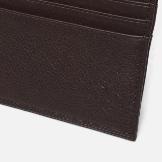 Держатель для карточек Polo Ralph Lauren Debossed Logo Multi Card Case Smooth Leather Brown