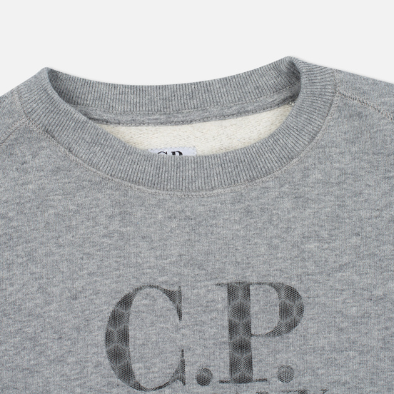Детская толстовка C.P. Company U16 Cotton Fleece Lens Crew Neck Reflective Logo Grey Melange