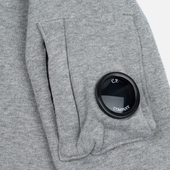 Детская толстовка C.P. Company U16 Cotton Fleece Lens Crew Neck Reflective Logo Grey Melange