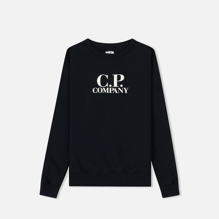 Детская толстовка C.P. Company U16 Crew Neck Fleece Front Logo Lens Total Eclipse