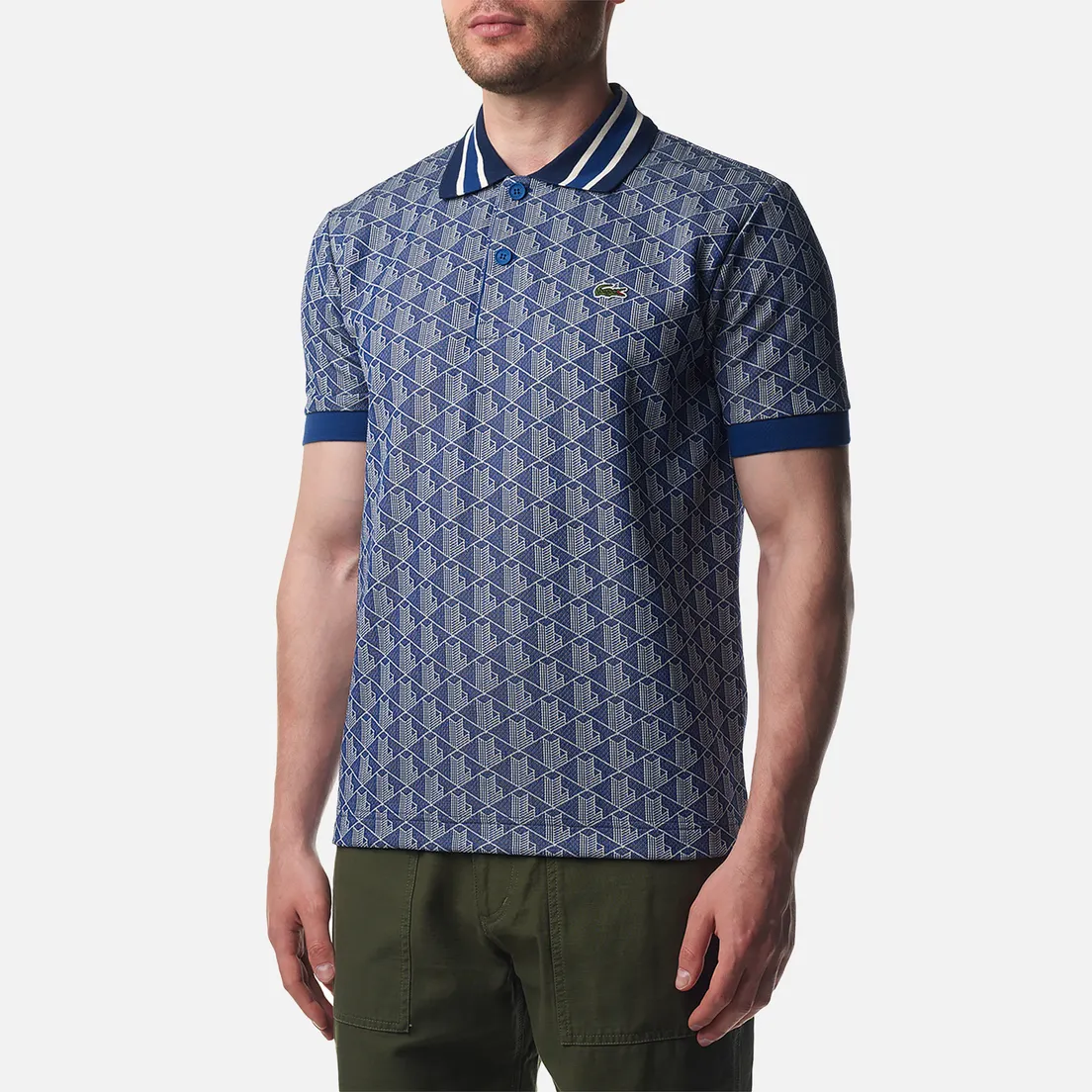 Lacoste Мужское поло Contrast Collar Monogram