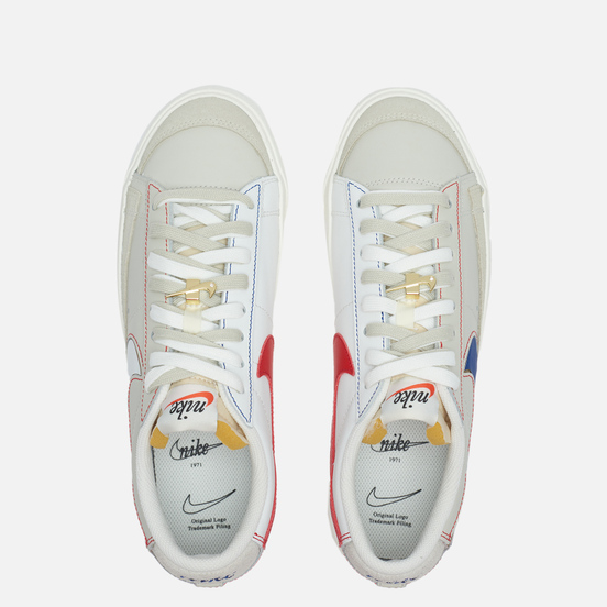 Мужские кроссовки Nike Blazer Low 77 PRM Removable Swoosh Light Bone/Summit White/University Red