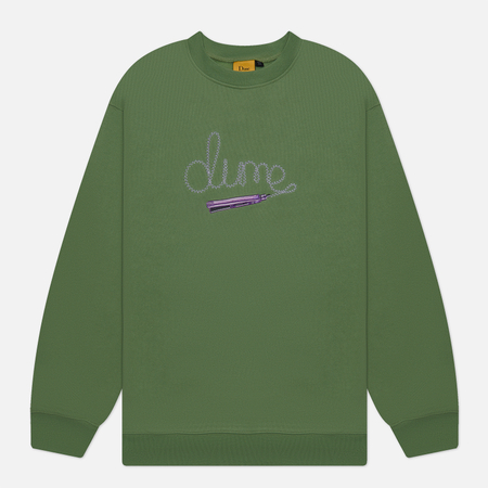 фото Мужская толстовка dime iron crew neck, цвет зелёный, размер s