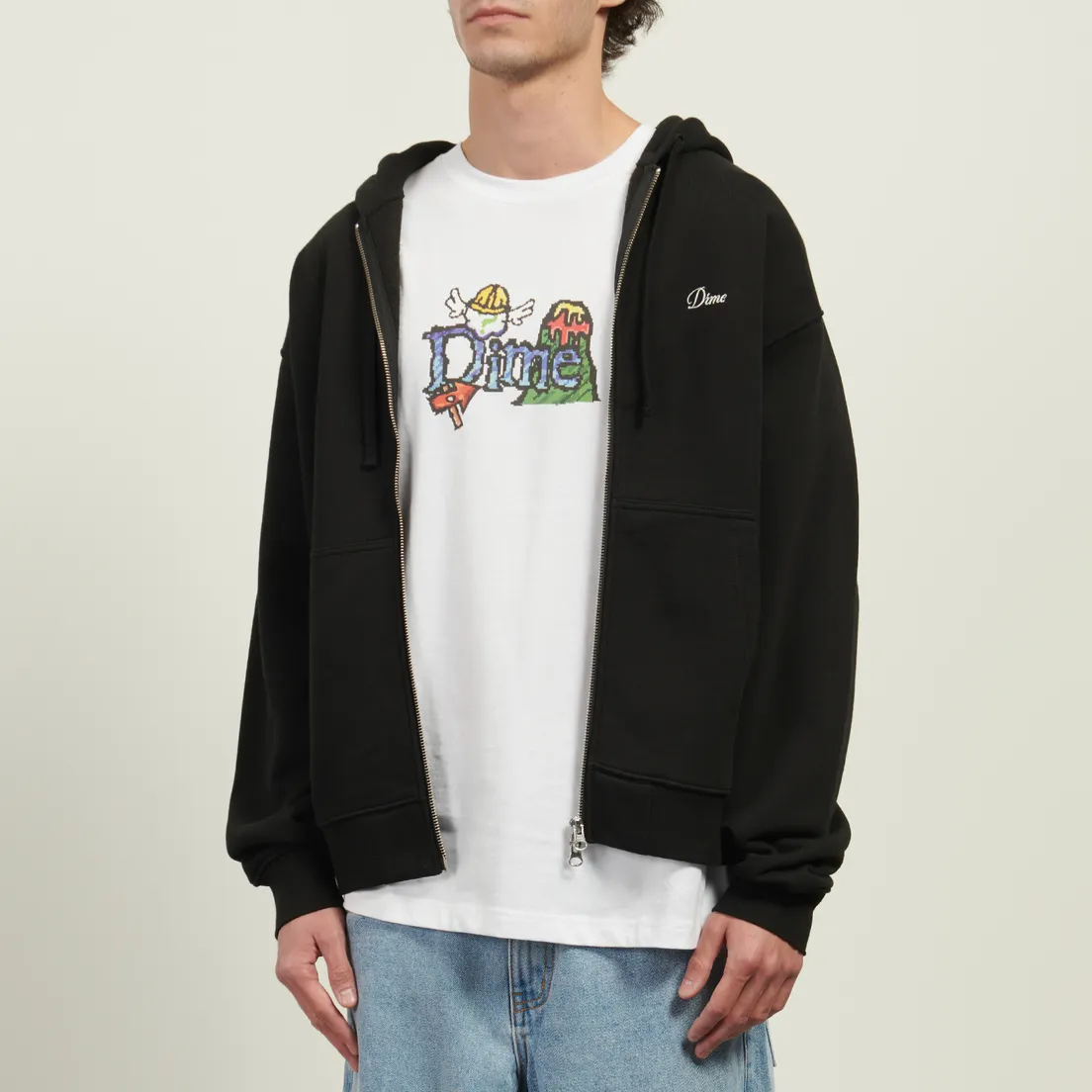 Dime Мужская толстовка Cursive Small Logo Zip Hoodie