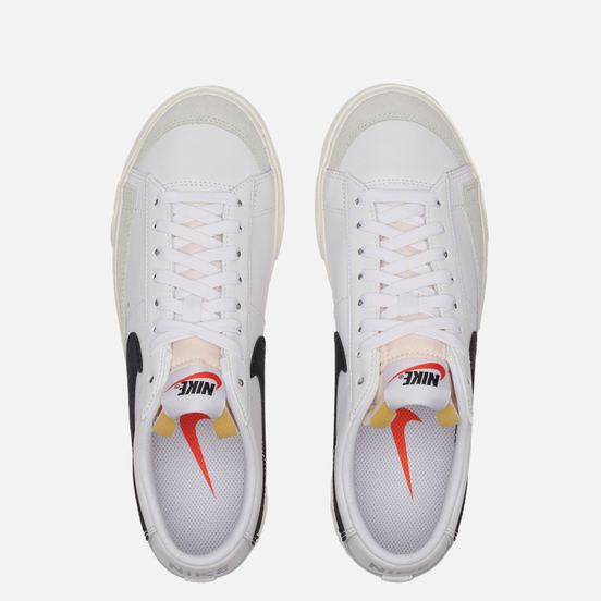 Женские кроссовки Nike Blazer Low Platform White/Black/Sail/Team Orange