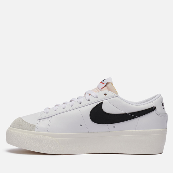 Женские кроссовки Nike Blazer Low Platform White/Black/Sail/Team Orange